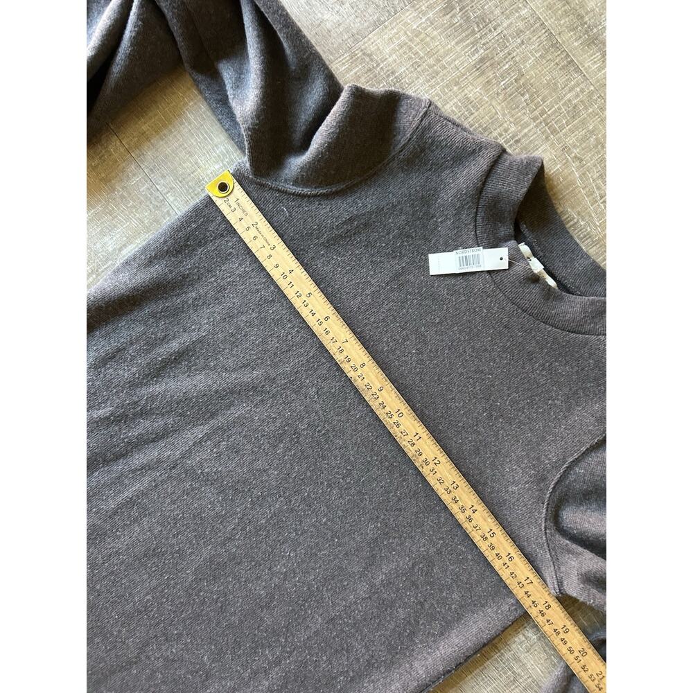 Madewell Brushed Rib Mockneck Mini Dress XXS NWT Heather Cocoa Balloon Sleeve - Picture 9 of 12